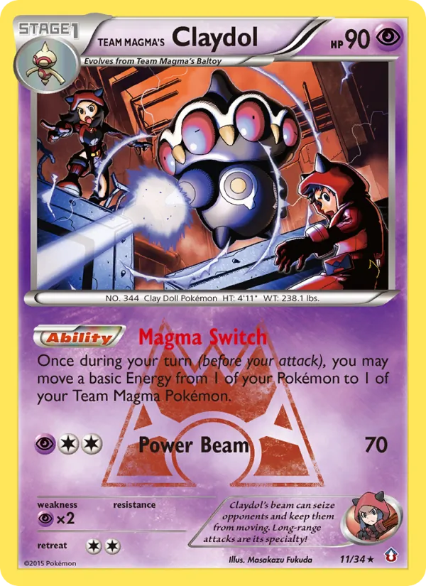 Team Magma's Claydol (Double Crisis #11/34)