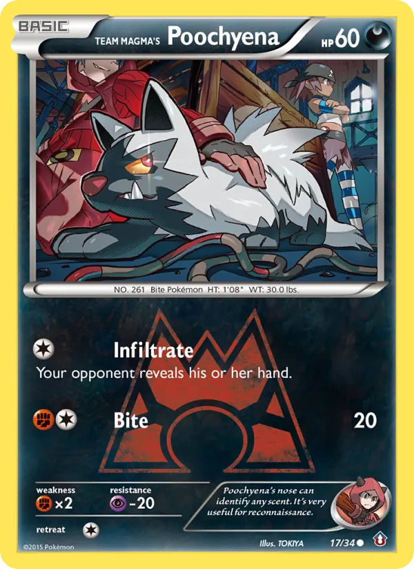 Team Magma's Poochyena (Double Crisis #17/34)
