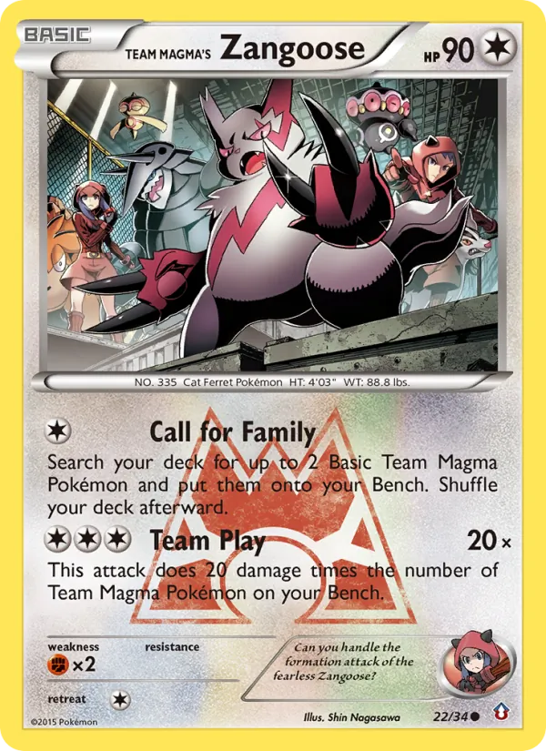 Team Magma's Zangoose (Double Crisis #22/34)