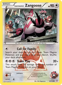 Team Magma's Zangoose (Double Crisis #22/34)