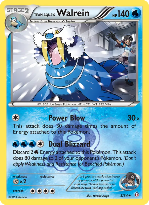 Team Aqua's Walrein (Double Crisis #5/34)