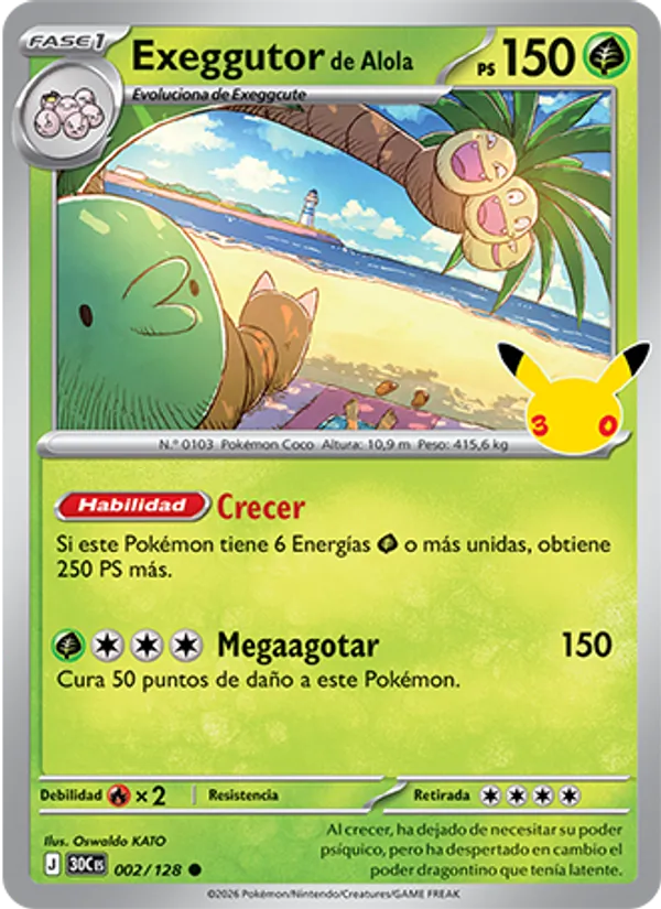 Exeggutor de Alola (Celebración 30.º Aniversario #002/128)