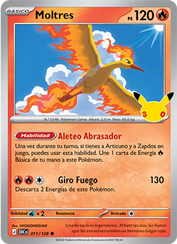 Moltres (Celebración 30.º Aniversario #011/128)