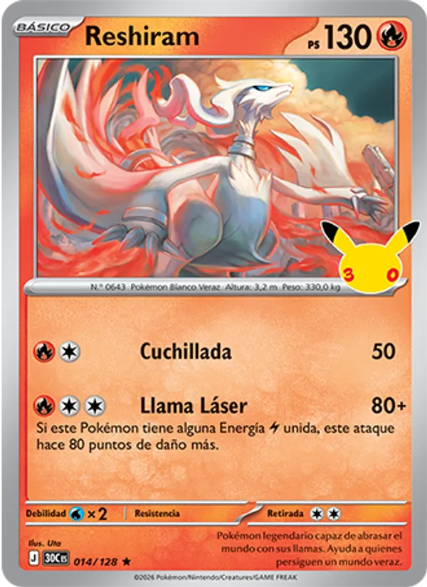 Reshiram (Celebración 30.º Aniversario #014/128)