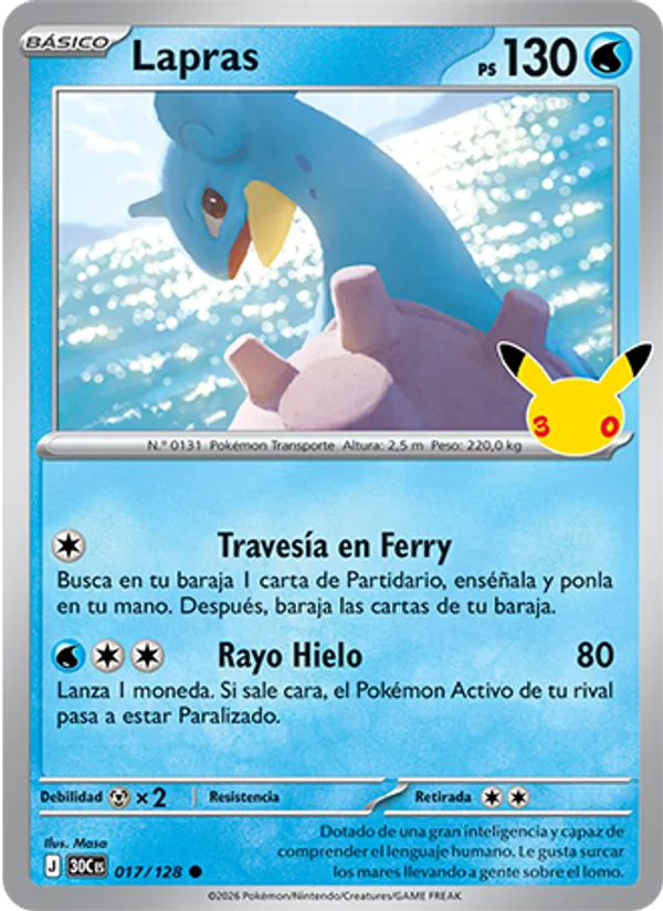 Lapras (Celebración 30.º Aniversario #017/128)