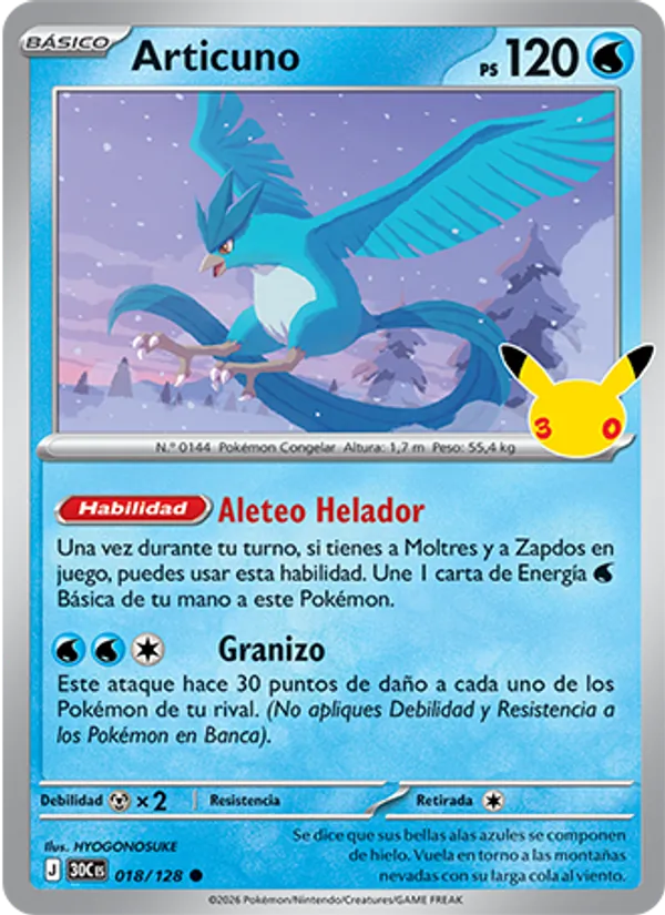 Articuno (Celebración 30.º Aniversario #018/128)