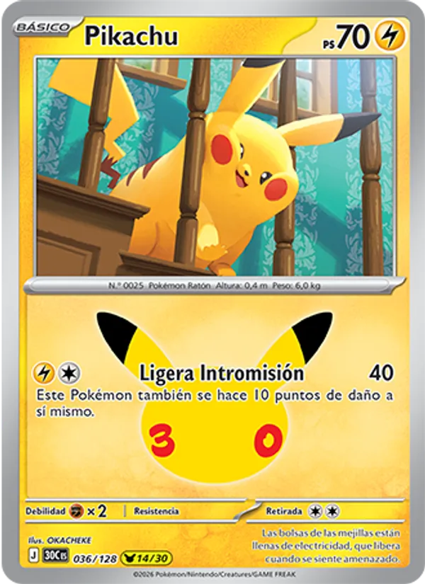 Pikachu (Celebración 30.º Aniversario #036/128)