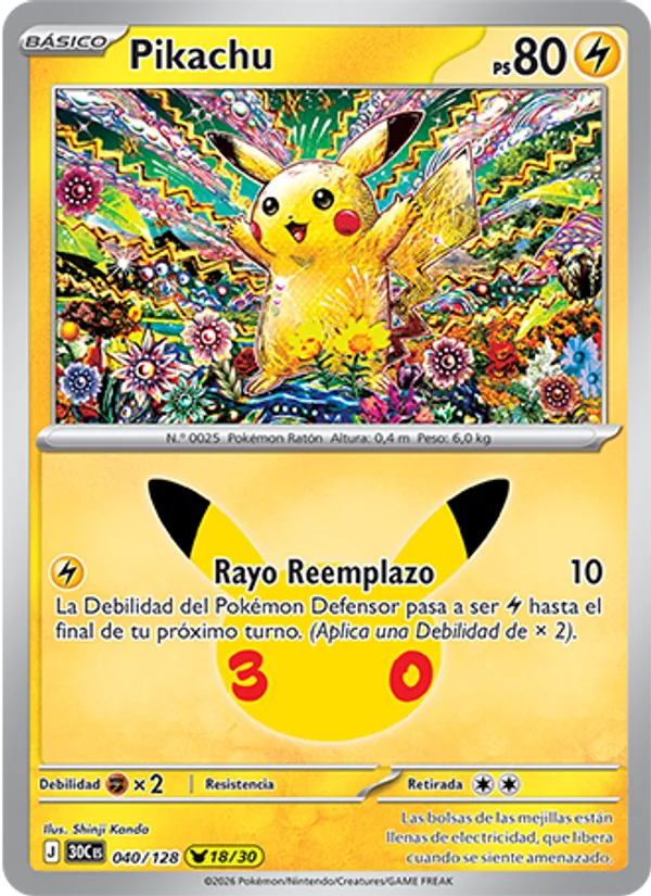 Pikachu (30th Celebration #040/128)