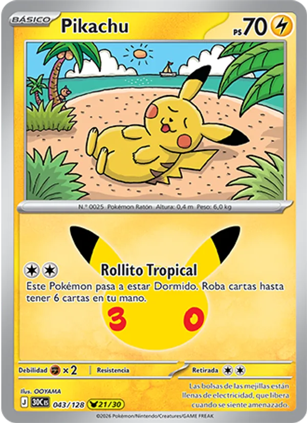 Pikachu (Celebración 30.º Aniversario #043/128)