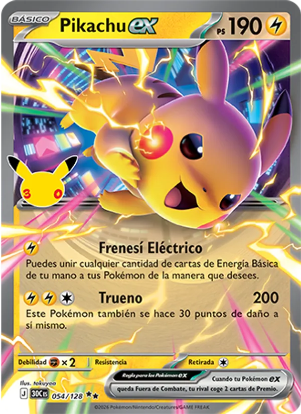 Pikachu ex (30th Celebration #054/128)