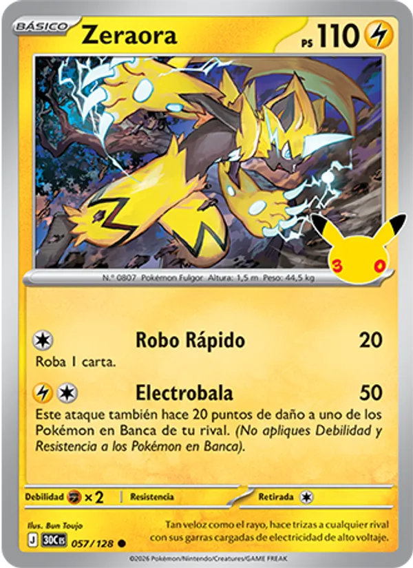 Zeraora (Celebración 30.º Aniversario #057/128)