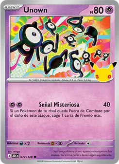 Unown (Celebración 30.º Aniversario #072/128)