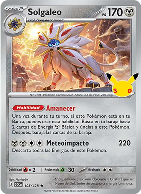 Solgaleo (Celebración 30.º Aniversario #105/128)