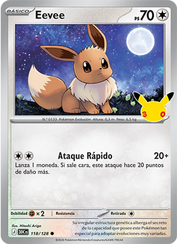 Eevee (Celebración 30.º Aniversario #118/128)