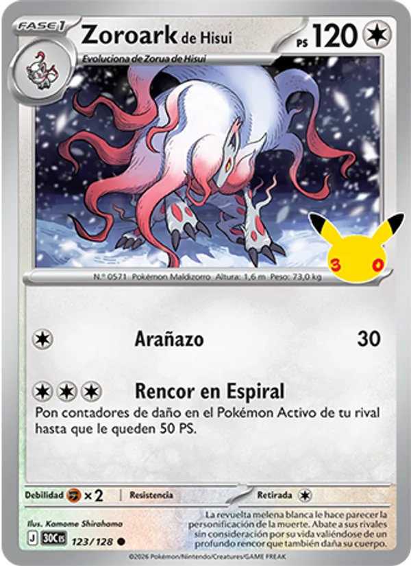 Zoroark de Hisui (30th Celebration #123/128)