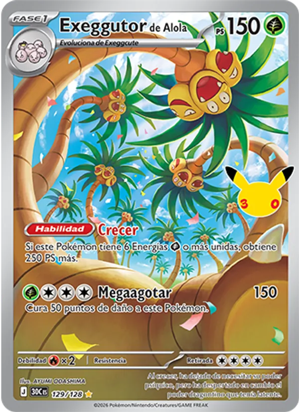Exeggutor de Alola (Celebración 30.º Aniversario #129/128)