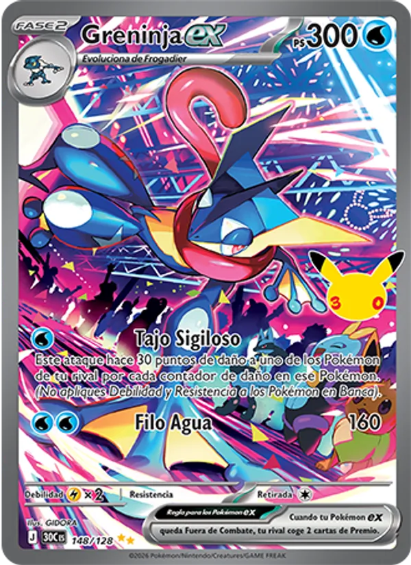 Greninja ex (Celebración 30.º Aniversario #148/128)