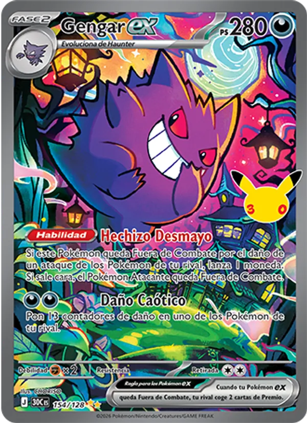 Gengar ex (Celebración 30.º Aniversario #154/128)