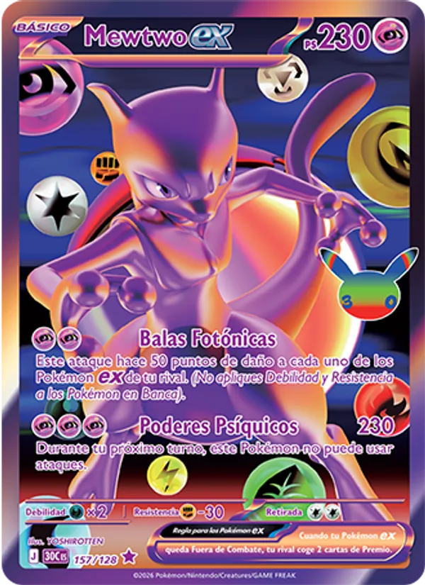 Mewtwo ex (Celebración 30.º Aniversario #157/128)