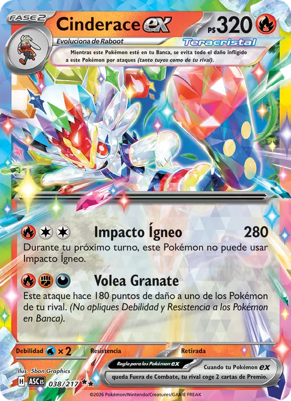 Cinderace ex (Héroes Ascendentes #038/217)