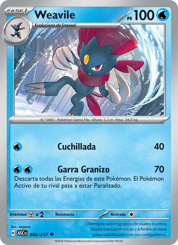 Weavile (Héroes Ascendentes #045/217)