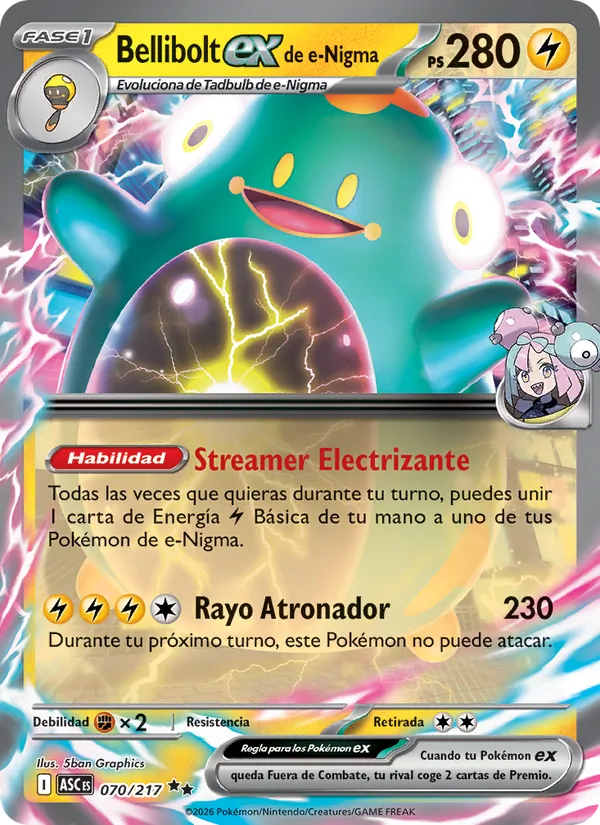 Bellibolt ex de e-Nigma (Héroes Ascendentes #070/217)