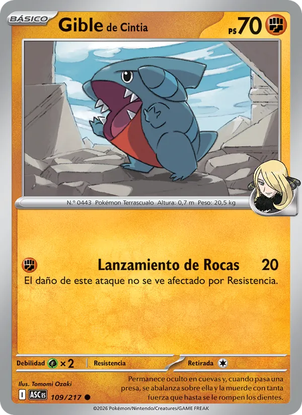 Gible de Cintia (Héroes Ascendentes #109/217)