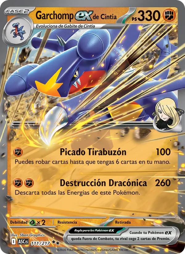 Garchomp ex de Cintia (Héroes Ascendentes #111/217)