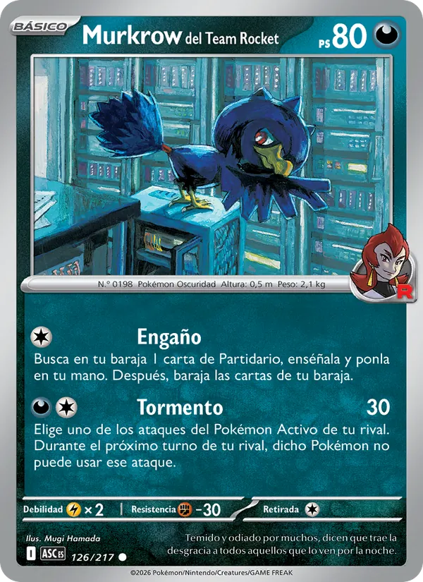 Murkrow del Team Rocket (Héroes Ascendentes #126/217)