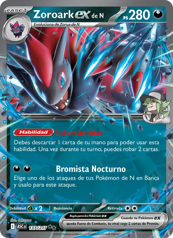 Zoroark ex de N (Héroes Ascendentes #137/217)