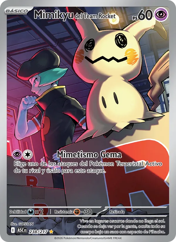 Mimikyu del Team Rocket (Ascended Heroes #238/217)
