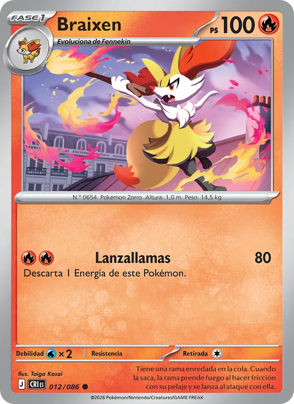 Braixen (Chaos Rising #012/86)