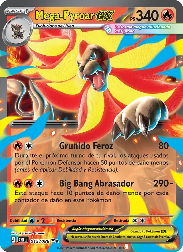 Mega-Pyroar ex (Caos Creciente #015/86)
