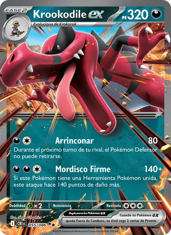 Krookodile ex (Chaos Rising #055/86)