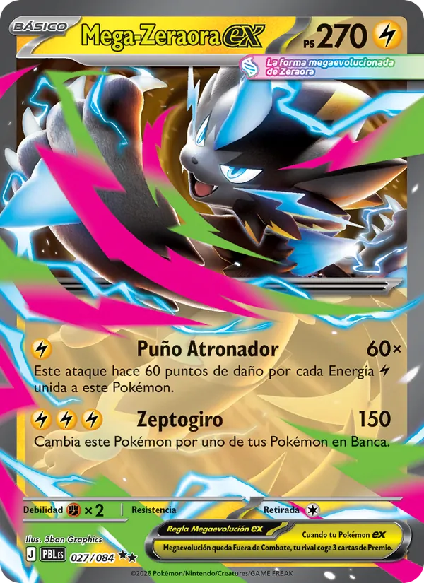 Mega-Zeraora ex (Oscuridad Absoluta #027/84)