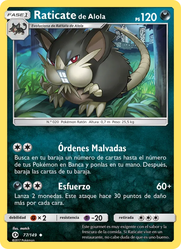 Raticate de Alola (Sun & Moon #77/149)