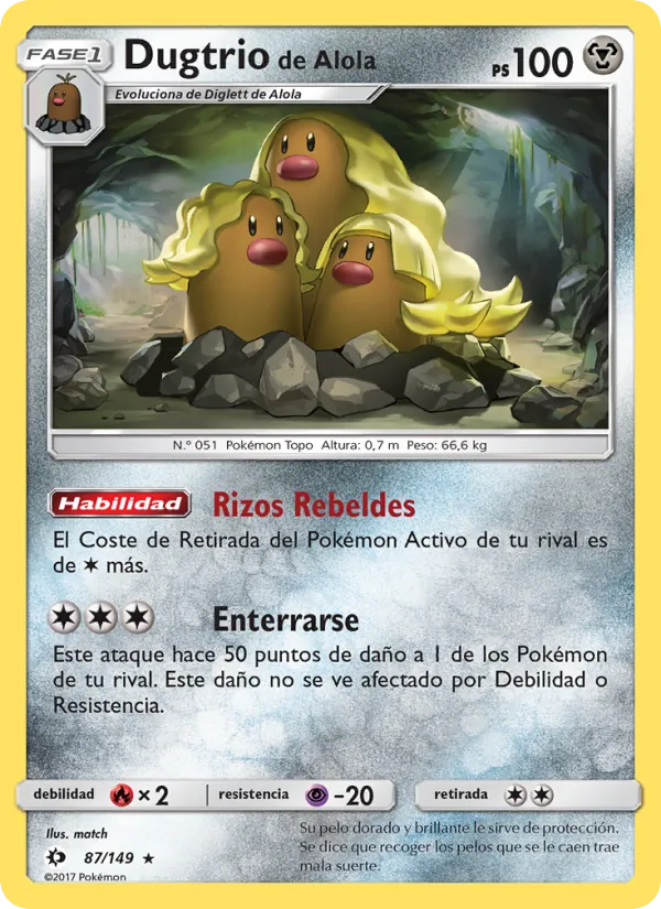 Dugtrio de Alola (Sun & Moon #87/149)