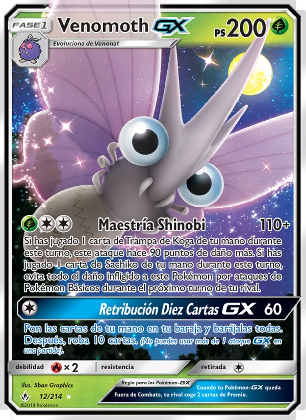 Venomoth GX (Unbroken Bonds #12/214)