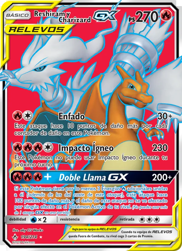 Reshiram y Charizard GX (Unbroken Bonds #194/214)