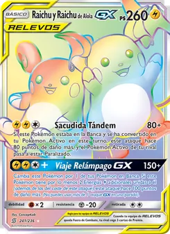 Raichu y Raichu de Alola GX (Mentes Unidas #241/236)