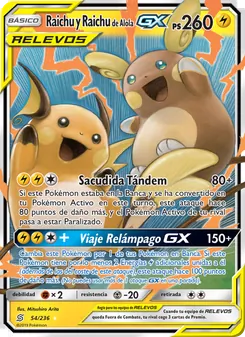 Raichu y Raichu de Alola GX (Mentes Unidas #54/236)