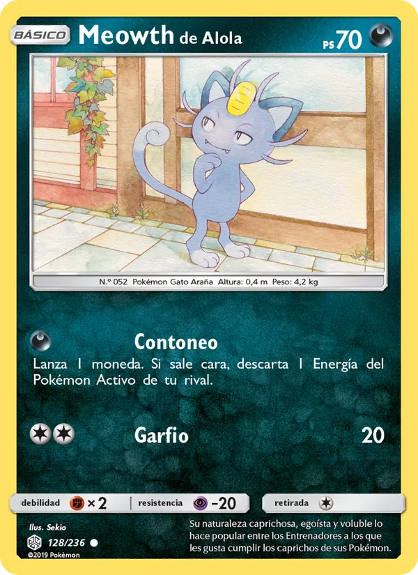 Meowth de Alola (Eclipse Cósmico #128/236)