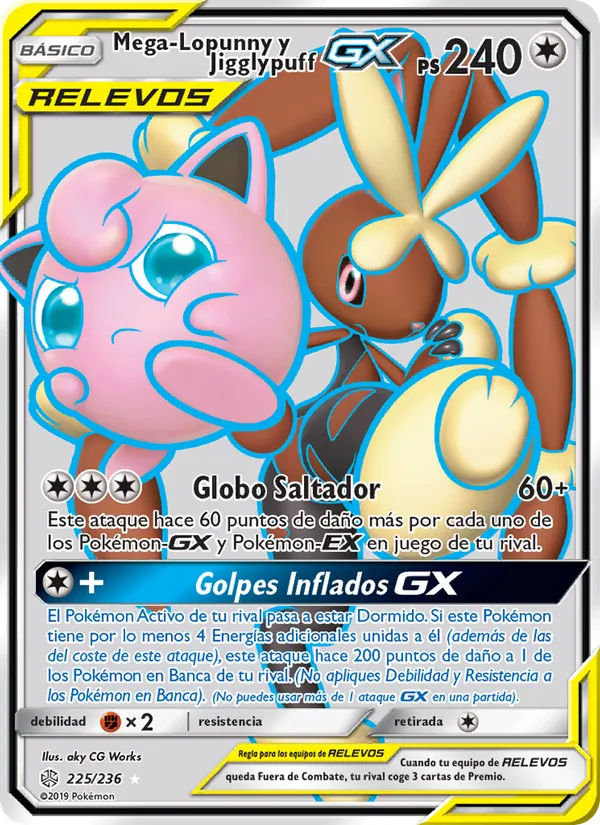 Mega-Lopunny y Jigglypuff GX (Cosmic Eclipse #225/236)
