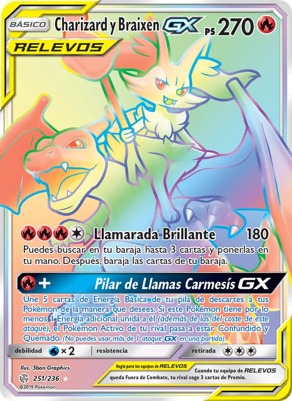 Charizard y Braixen GX (Eclipse Cósmico #251/236)