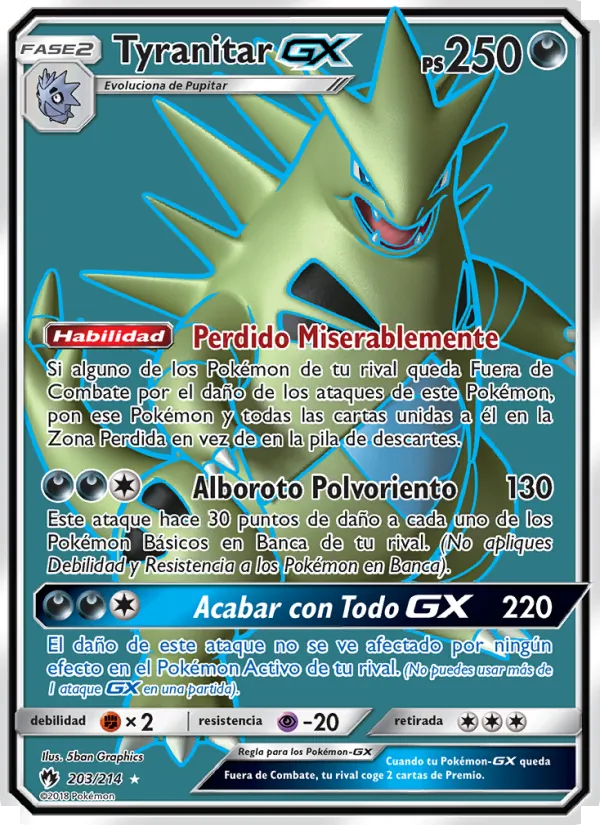 Tyranitar GX (Truenos Perdidos #203/214)