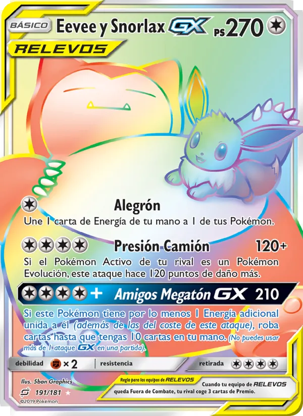 Eevee y Snorlax GX (Union de Aliados #191/181)