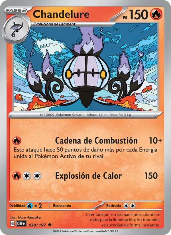 Chandelure (Llamas Obsidianas #038/197)