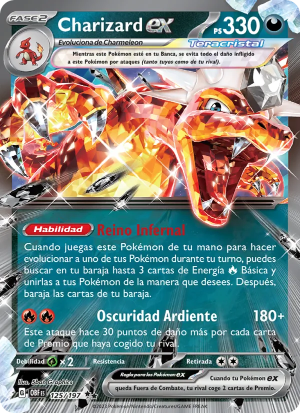 Charizard ex (Llamas Obsidianas #125/197)