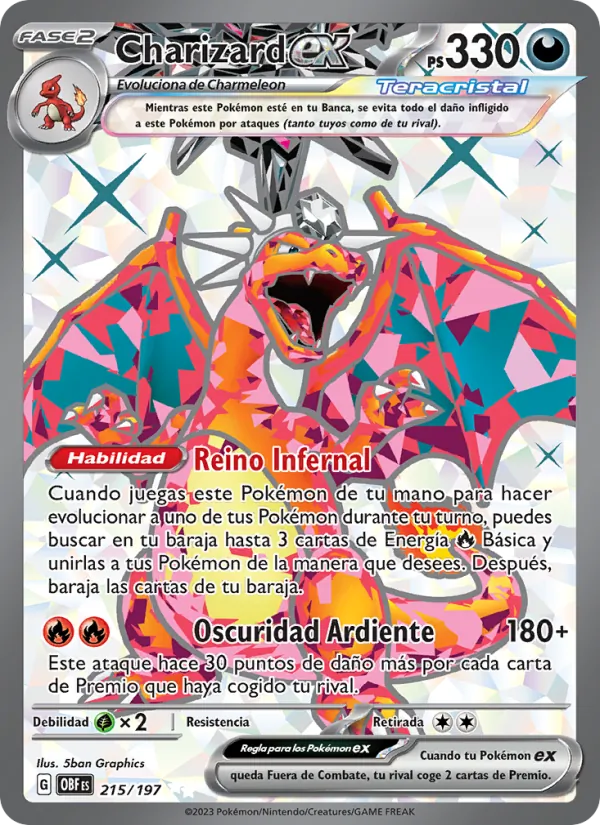 Charizard ex (Llamas Obsidianas #215/197)