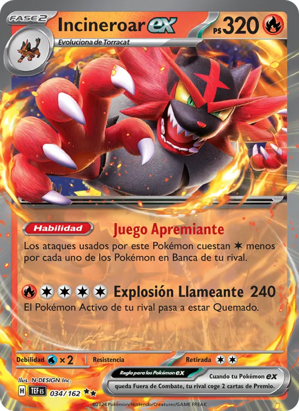 Incineroar ex (Fuerzas Temporales #034/162)